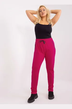 RELEVANCE Fuchsiové pohodlné tepláky RV-DR-4765.52-fuchsia