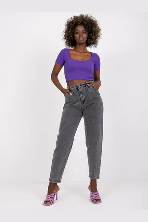 Basics from Amsterdam Tmavě šedé džíny Levante s vysokým pásem MR-SP-253.22Pdark grey