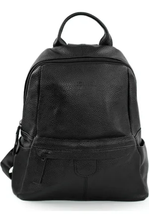 Solier Černý dámský prostorný kožený batoh ASLEN FV01 ASLEN BLACK 391