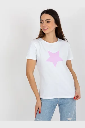 BASIC FEEL GOOD Bílé triko s hvězdou RV-TS-8626.00-white