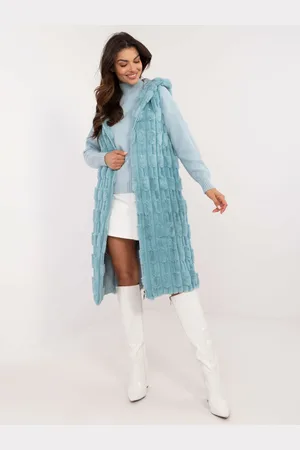 Italy Moda Mátová midi kožešinová vesta AT-KZ-2368-1.06