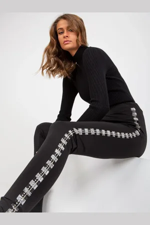 Basics from Amsterdam Černé legíny s ozdobným pruhem -VI-LG-144-1.06-black