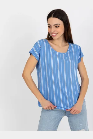 Sublevel Modrá vzorovaná halenka s krátkým rukávem D73771R10978Q-blue