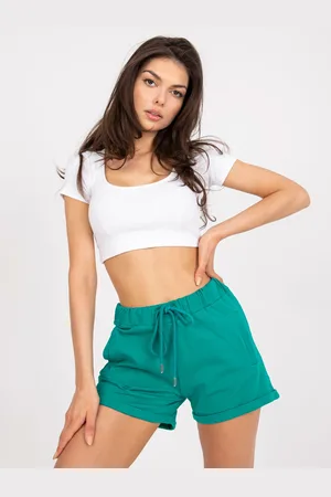 BASIC FEEL GOOD Tmavě zelené ležérní šortky AP-SN-A-007.67-dark green
