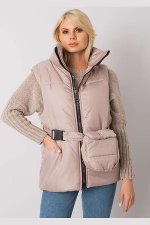 Basics from Amsterdam Béžová dámská vesta s páskem EM-KZ-611.40X-beige