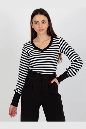 BASIC FEEL GOOD Černo-bílá pruhovaná halenka -RV-BZ-8612.03-černobílá