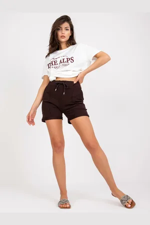 Fancy Hnědé šortky s pukem -FA-SN-6283.88P-brown