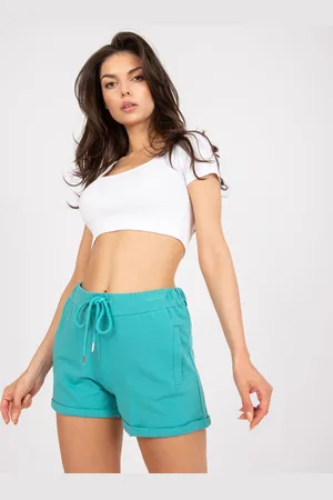 BASIC FEEL GOOD Tyrkysové pohodlné šortky -AP-SN-A-007.67-turquoise