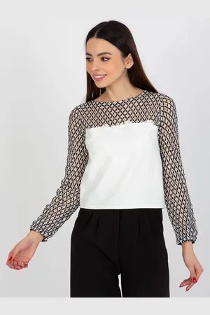 Basics from Amsterdam Smetanová elegantní halenka s dlouhým rukávem LK-BZ-506085-1.15X-ecru