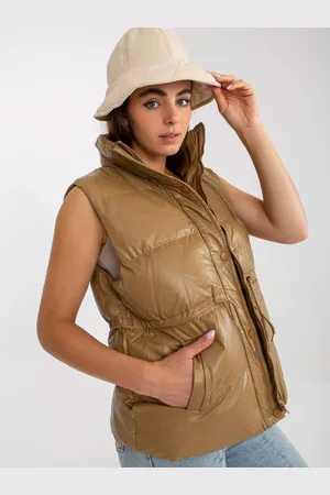 Basics from Amsterdam Hnědá koženková vesta -AI-KZ-MC364-1.14-camel