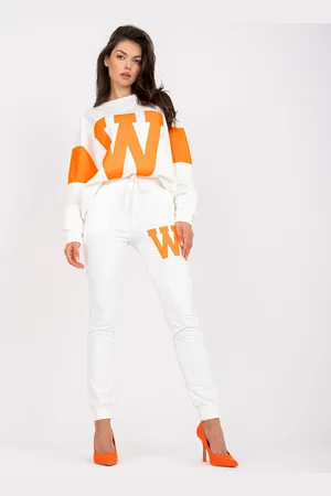 Fancy Bílo-oranžová tepláková souprava FA-KMPL-7856.44P-orange
