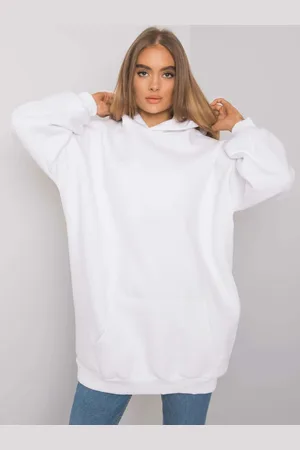 BASIC FEEL GOOD Bílá dámská dlouhá mikina s kapsou RV-BL-6990.25X-white