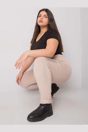 RELEVANCE Béžové tepláky Aelis s kamínkovým pruhem "Elegance" -RV-DR-6897.53-beige
