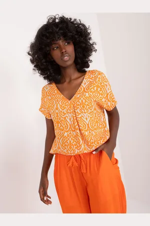 Sublevel Oranžové vzorované tričko D73771M11171A-orange