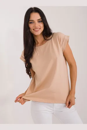 BASIC FEEL GOOD Camel tričko s krátkým rukávem -RV-TS-4833.41X-camelowy