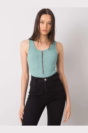 Italy Moda Tyrkysový top Rosalind DHJ-TP-13287.36P-turquoise