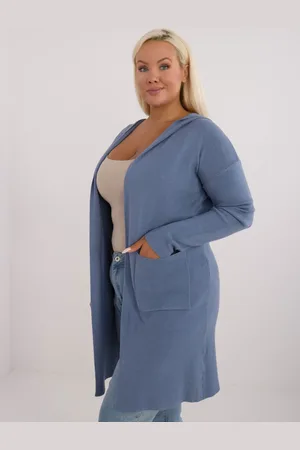 Basics from Amsterdam Světle modrý dámský dlouhý svetr s kapucí PM-SW-PM728.02-light blue