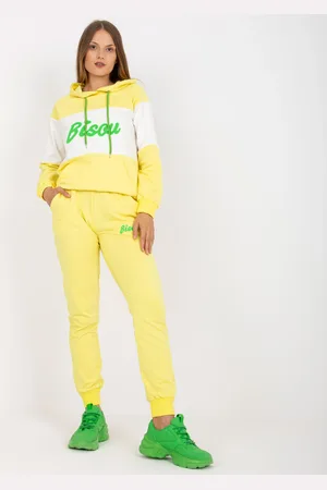 Fancy Žluto-bílá tepláková souprava s kapucí FA-KMPL-7925.79P-yellow