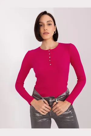BASIC FEEL GOOD Fuchsiové žebrované triko RV-BZ-9211.28P-fuchsia