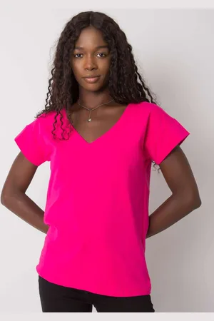 BASIC FEEL GOOD Růžové tričko s výstřihem na zádech RV-BZ-6928.36-fuchsia