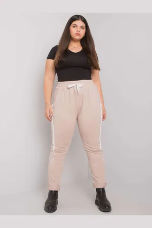RELEVANCE Béžové tepláky Abelia s pruhem RV-DR-6876.82P-beige