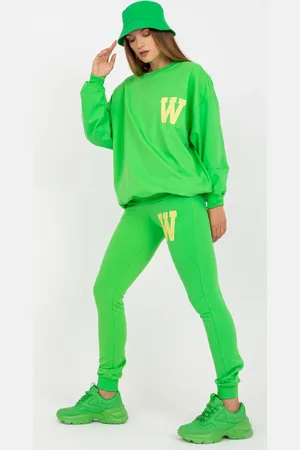 Fancy Světle zelená tepláková souprava bez kapuce -FA-KMPL-7893.67-light green