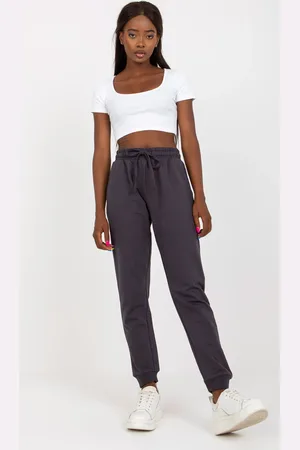 BASIC FEEL GOOD Tmavě šedé stylové tepláky B-006.93-dark grey