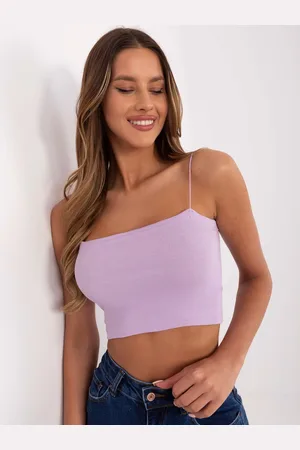 Sublevel Světle fialový dámský crop top se špagetovými ramínky D16005M02459A-light purple