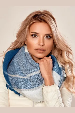 Italy Moda Modro-bílá šála AT-CH-171201.11-blue-white