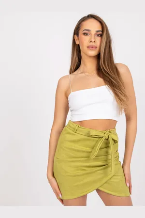 Italy Moda Světle zelená semišová sukně -DHJ-SD-15680.28X-light green