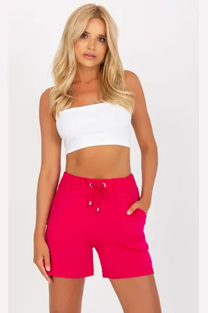 BASIC FEEL GOOD Fuchsiové teplákové šortky -RV-SN-7984.60-fuchsia