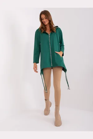 RELEVANCE Tmavě zelená mikina na zip -RV-BL-9022.72P-dark green