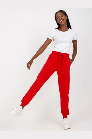 BASIC FEEL GOOD Červené stylové tepláky B-006.74-red