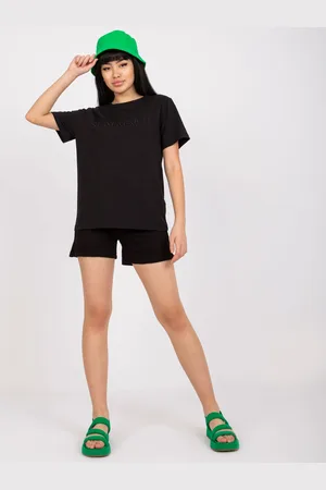 Fancy Černá krátká souprava kraťasů a trička FA-KMPL-7665.11-black