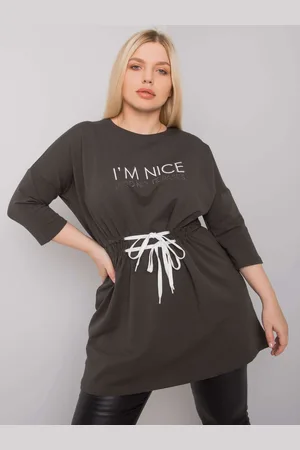 RELEVANCE Khaki tunika I´m nice pero no te pases RV-TU-7033.84P-khaki