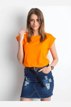 BASIC FEEL GOOD Neonově oranžové dámské tričko RV-TS-4833.94P-orange