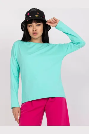 BASIC FEEL GOOD Tyrkysové tričko s dlouhým rukávem RV-BZ-5121.22P-turquoise