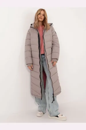 Sublevel Dlouhá béžová dámská prošívaná bunda D51160XB44540A1-beige