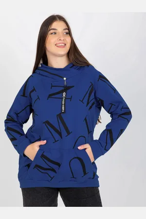 RELEVANCE Tmavě modrá mikina s písmeny RV-BL-7268-1.92-dark blue