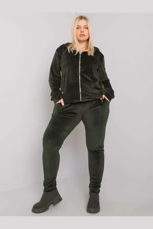 RELEVANCE Khaki sametová tepláková souprava RV-KMPL-5961.18X-khaki