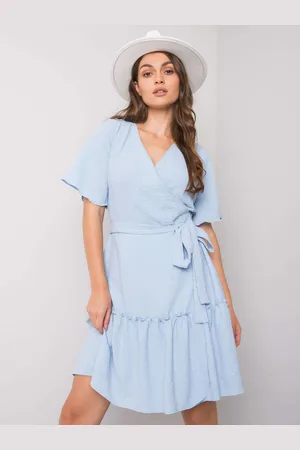 Basics from Amsterdam Světle modré dámské šaty s vázáním LK-SK-508623.24X-blue
