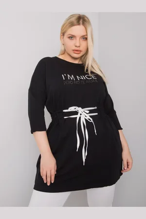 RELEVANCE Černá tunika I´m nice pero no te pases RV-TU-7033.84P-black