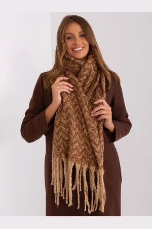 Italy Moda Camel vzorovaná šála s třásněmi AT-SZ-23125.75-camel
