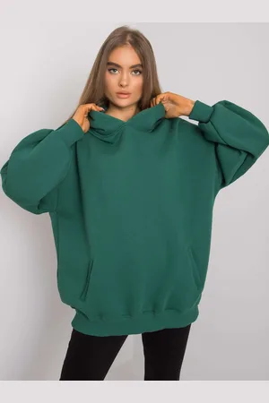 BASIC FEEL GOOD Zelená oversize mikina bez potisku RV-BL-6989.37X-green