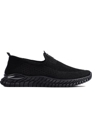 SHELOVET Černé nazouvací textilní slip-on NB680B