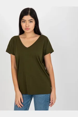 BASIC FEEL GOOD Khaki dámské tričko s krátkými rukávy RV-TS-4832.30-khaki