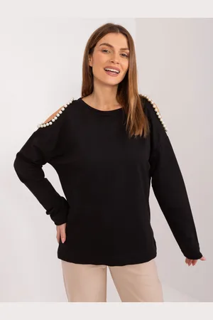 Fancy Černé tričko s perličkami FA-BZ-9198.26X-black