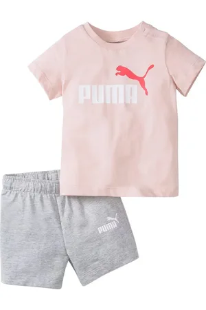 PUMA Růžovo-šedá souprava Minicats Tee Short Set 845839-36