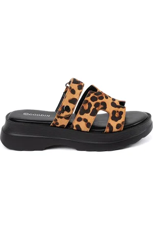GOODIN Dámské leopardí nazouváky na platformě HX-7215LEO