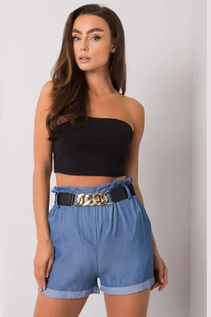 Italy Moda Modré šortky s páskem -blue